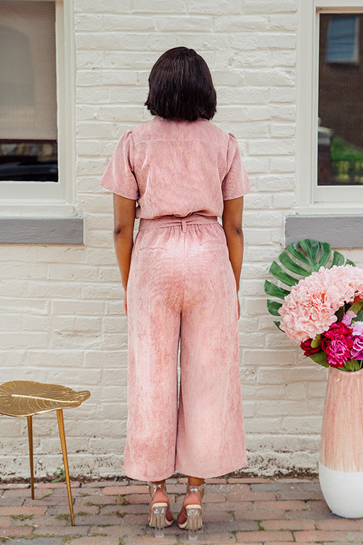 Blush Front Tie Jumpsuit