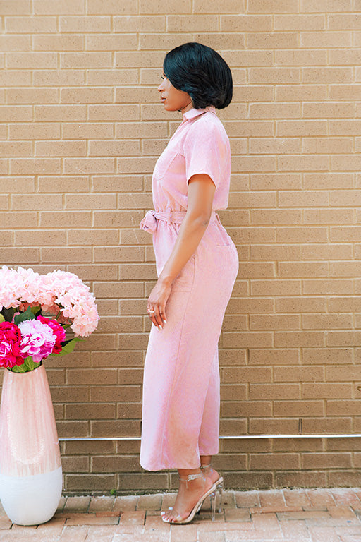 Blush Front Tie Jumpsuit